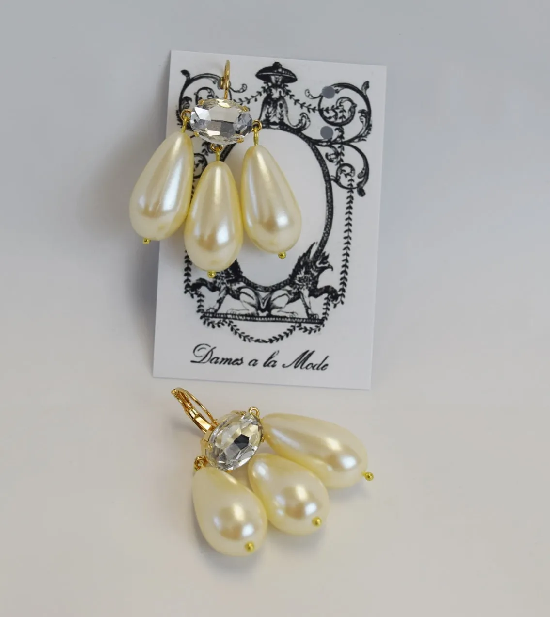 Girandole Earrings - Huge Pearl