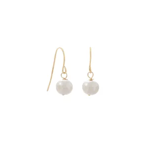 Gold Cultured Freshwater Pearl French Wire Earrings