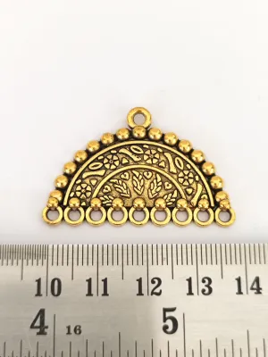 Golden pendant base fabric jewellery pendant connector GP12