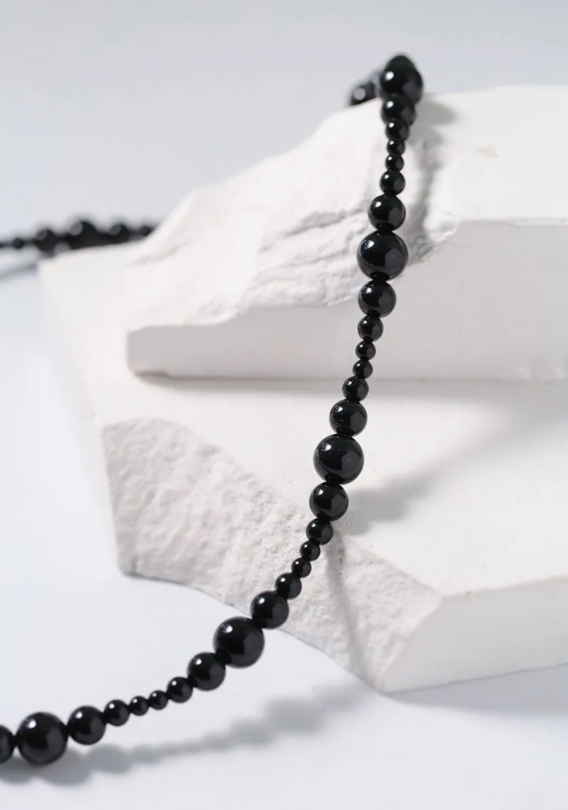 Gradual Black Onyx Clavicle Chain