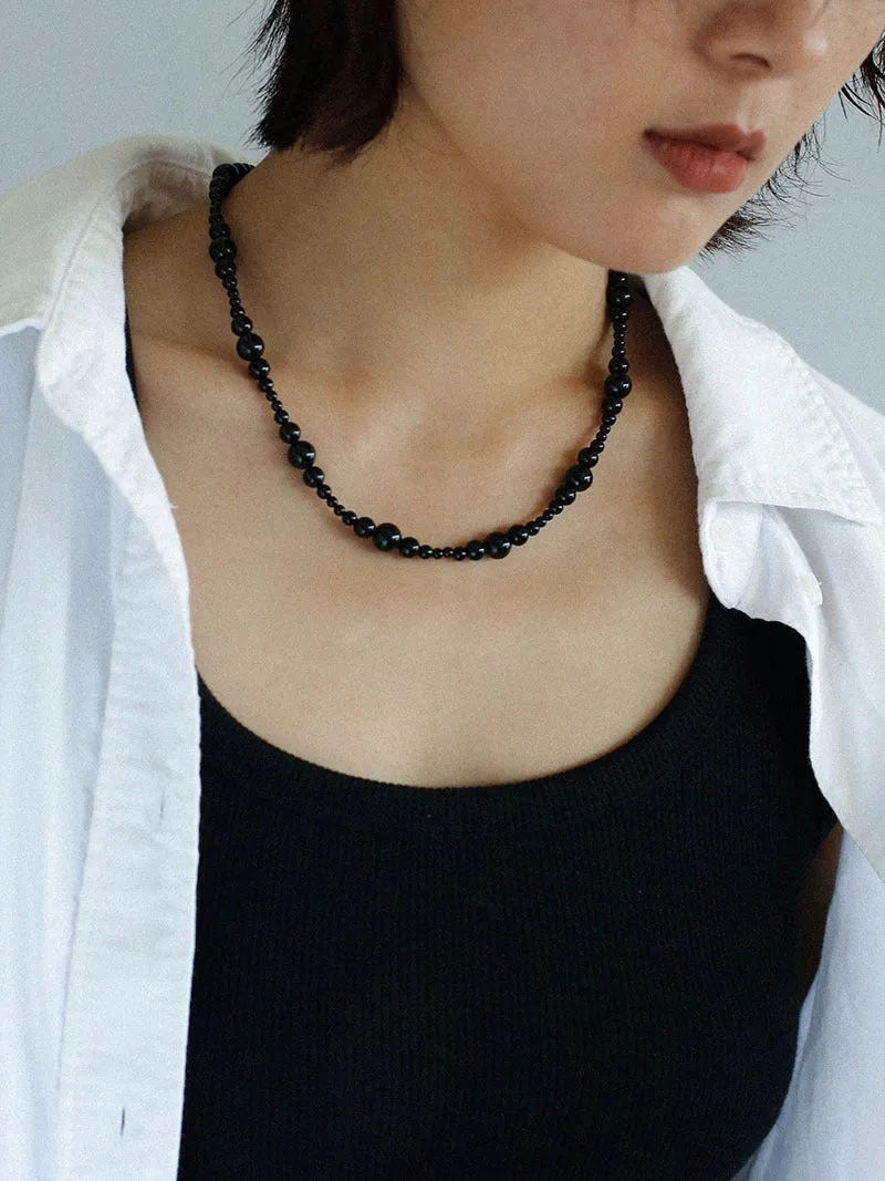 Gradual Black Onyx Clavicle Chain