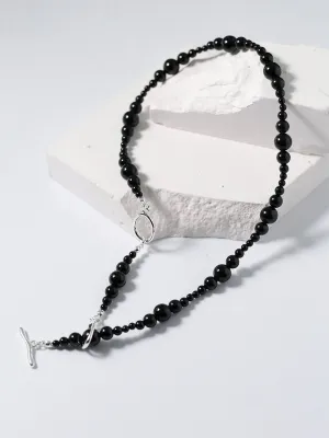 Gradual Black Onyx Clavicle Chain