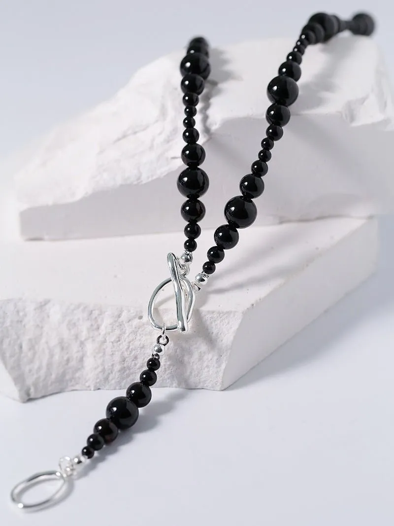 Gradual Black Onyx Clavicle Chain