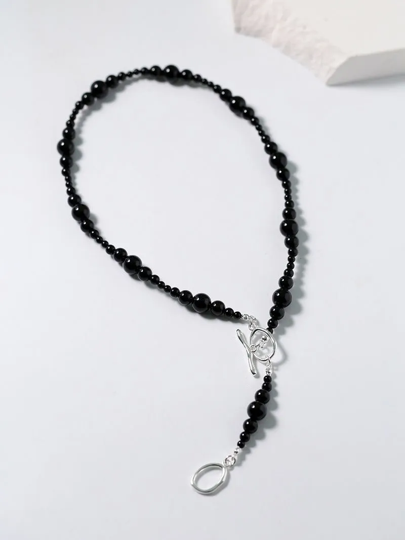 Gradual Black Onyx Clavicle Chain