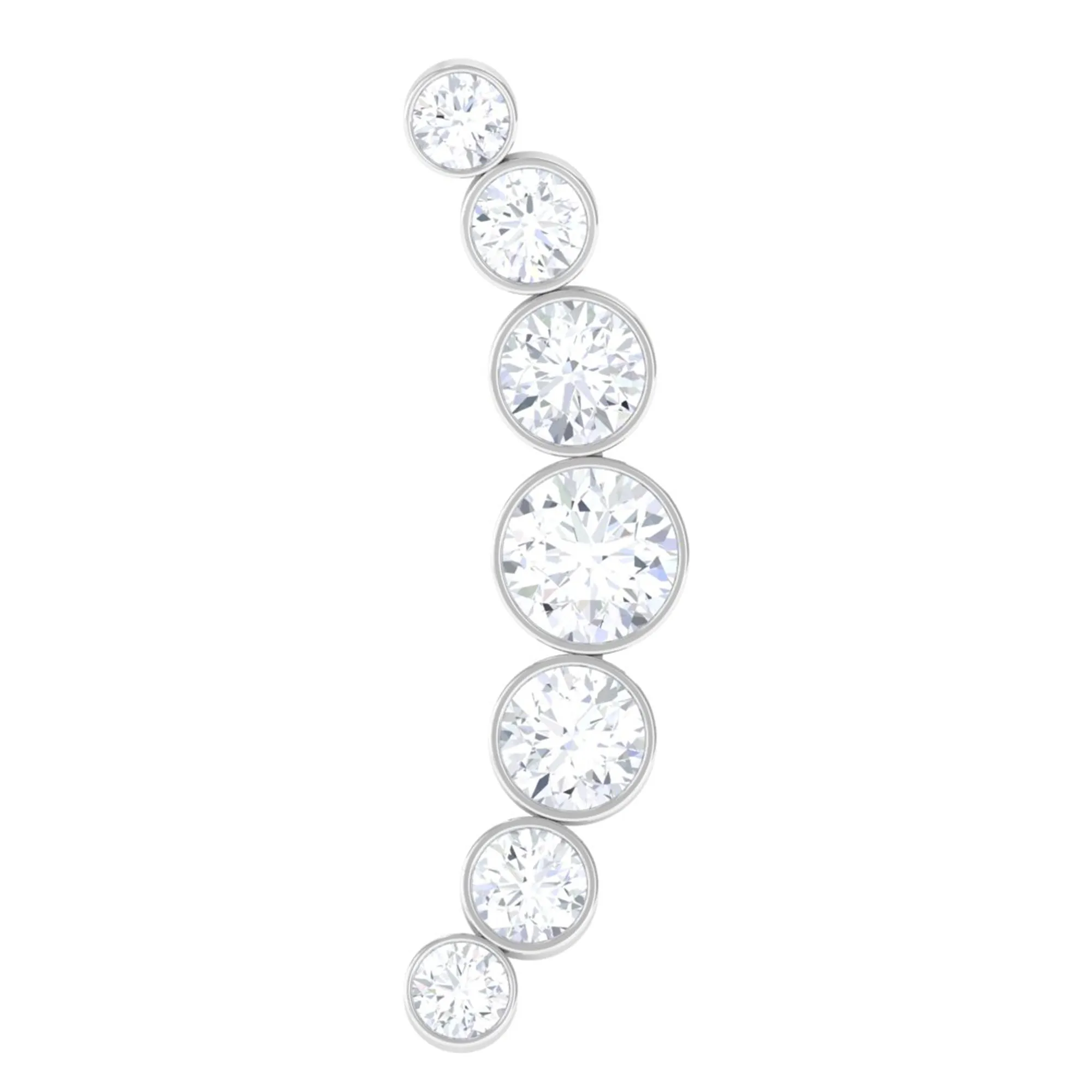 Graduated Diamond Crawler Helix Earring in Bezel Set