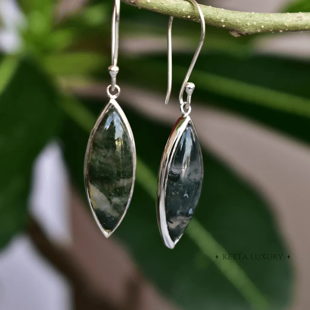 Greenery - Moss Agate Earrings