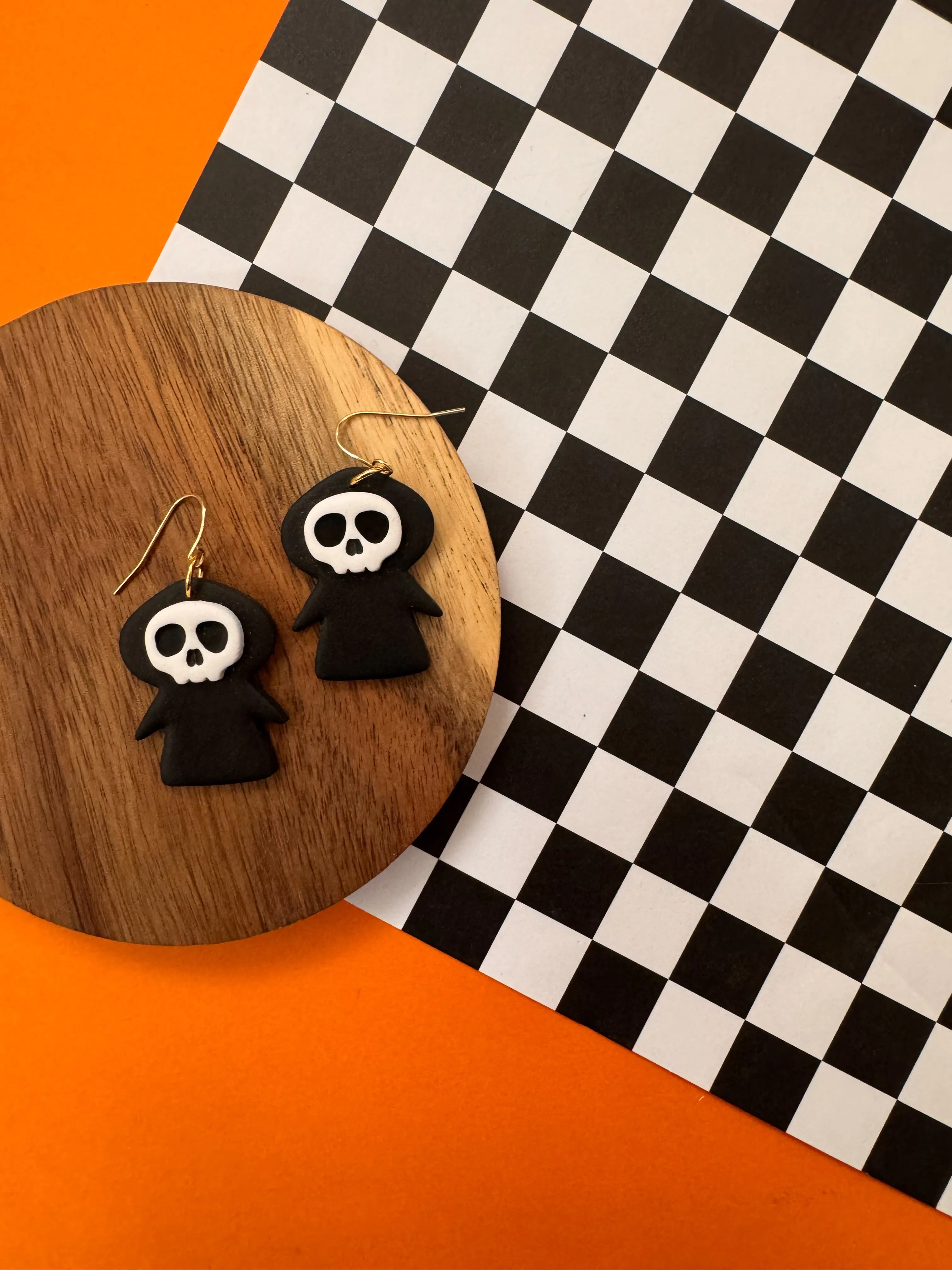 Grim Reaper | Clay Earrings