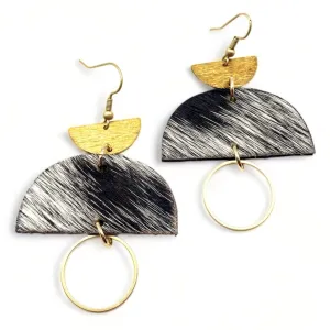 Half moon and brass Earring