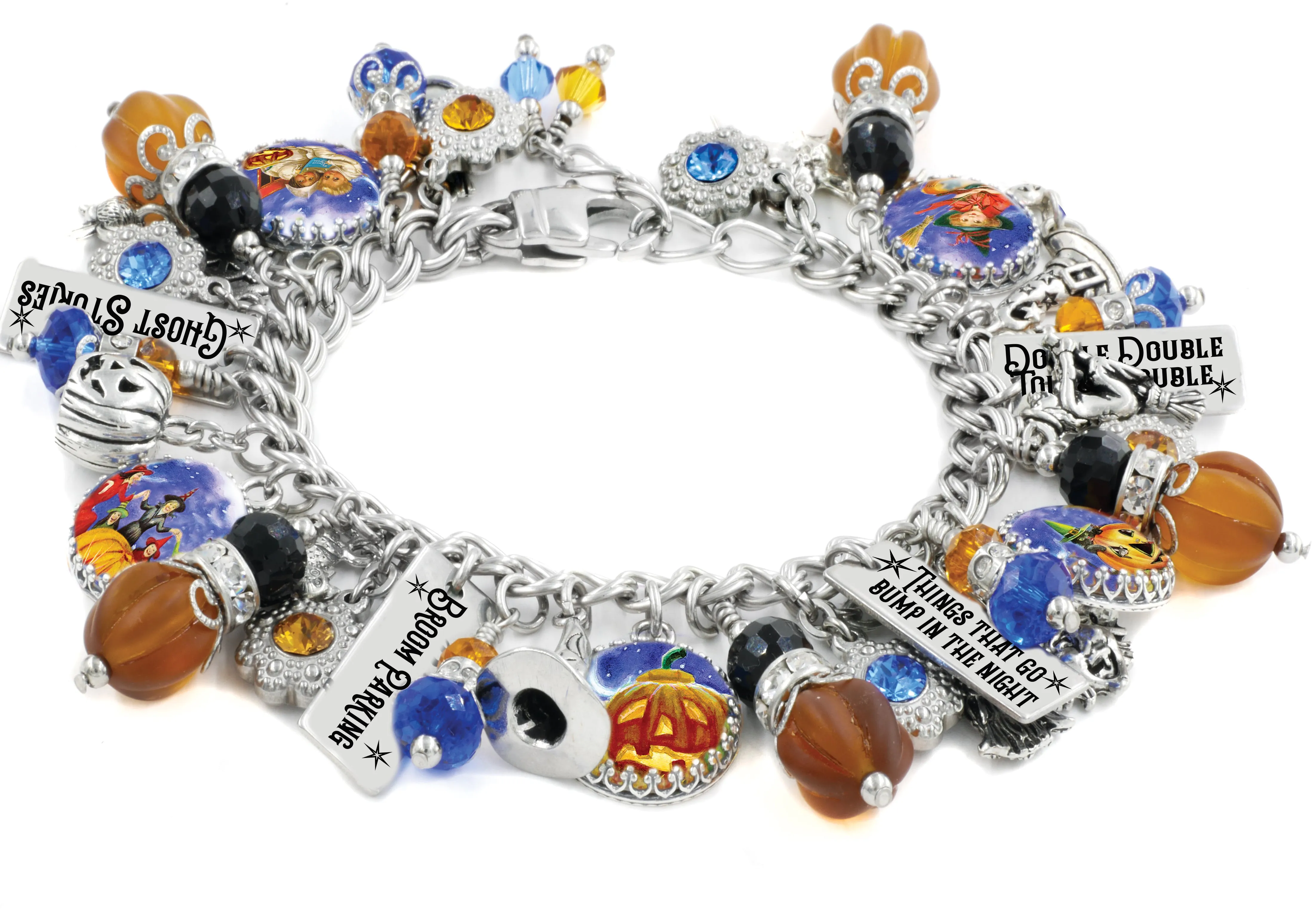 Halloween Charm Bracelet with Vintage Images