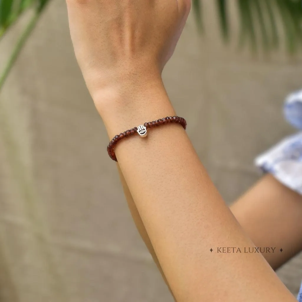 Hamsa Harmony - Garnet Bracelet