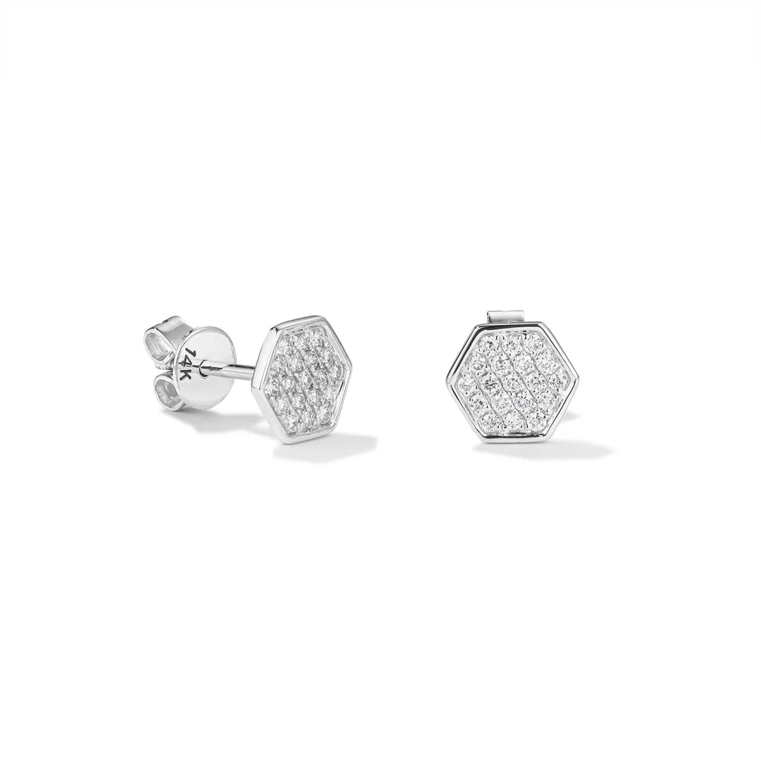 Hexagon Diamond Earrings