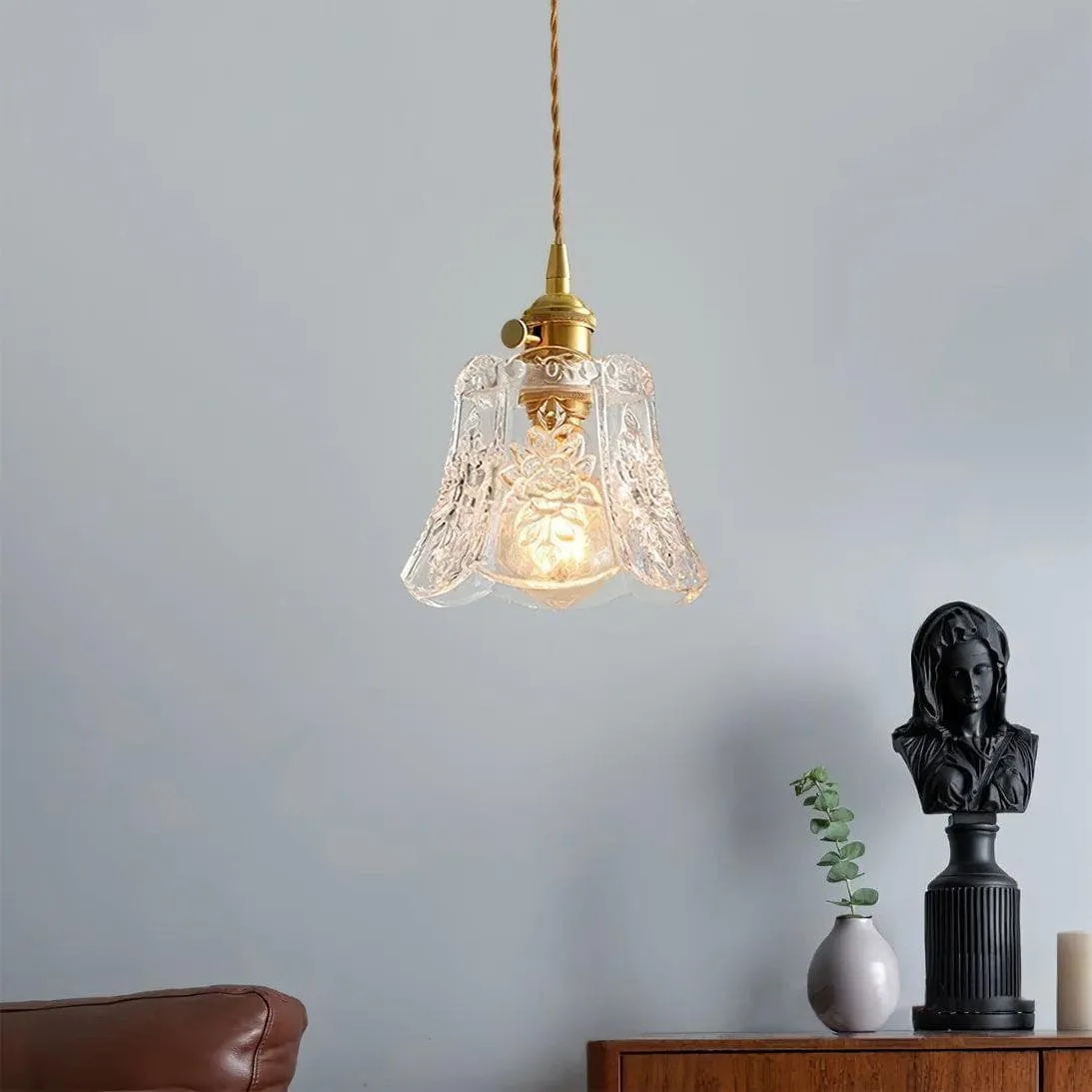 Hexagonal Glass Hanging Lamp