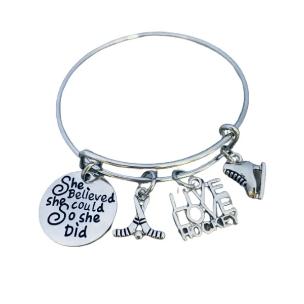 Ice Hockey Bracelet - She Believed She Could So She Did