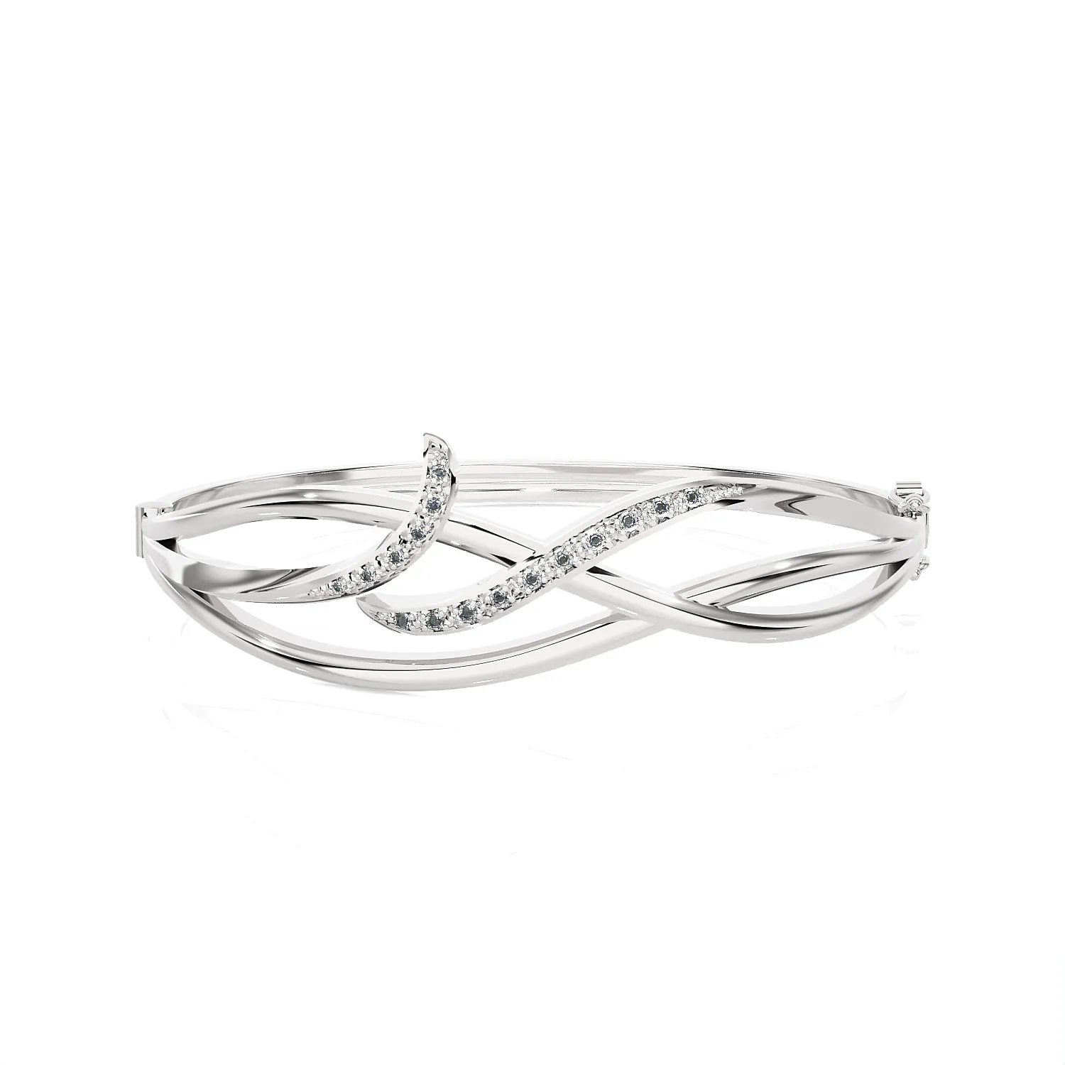 Interwoven Free Form Art Delicate Bangle Bracelet