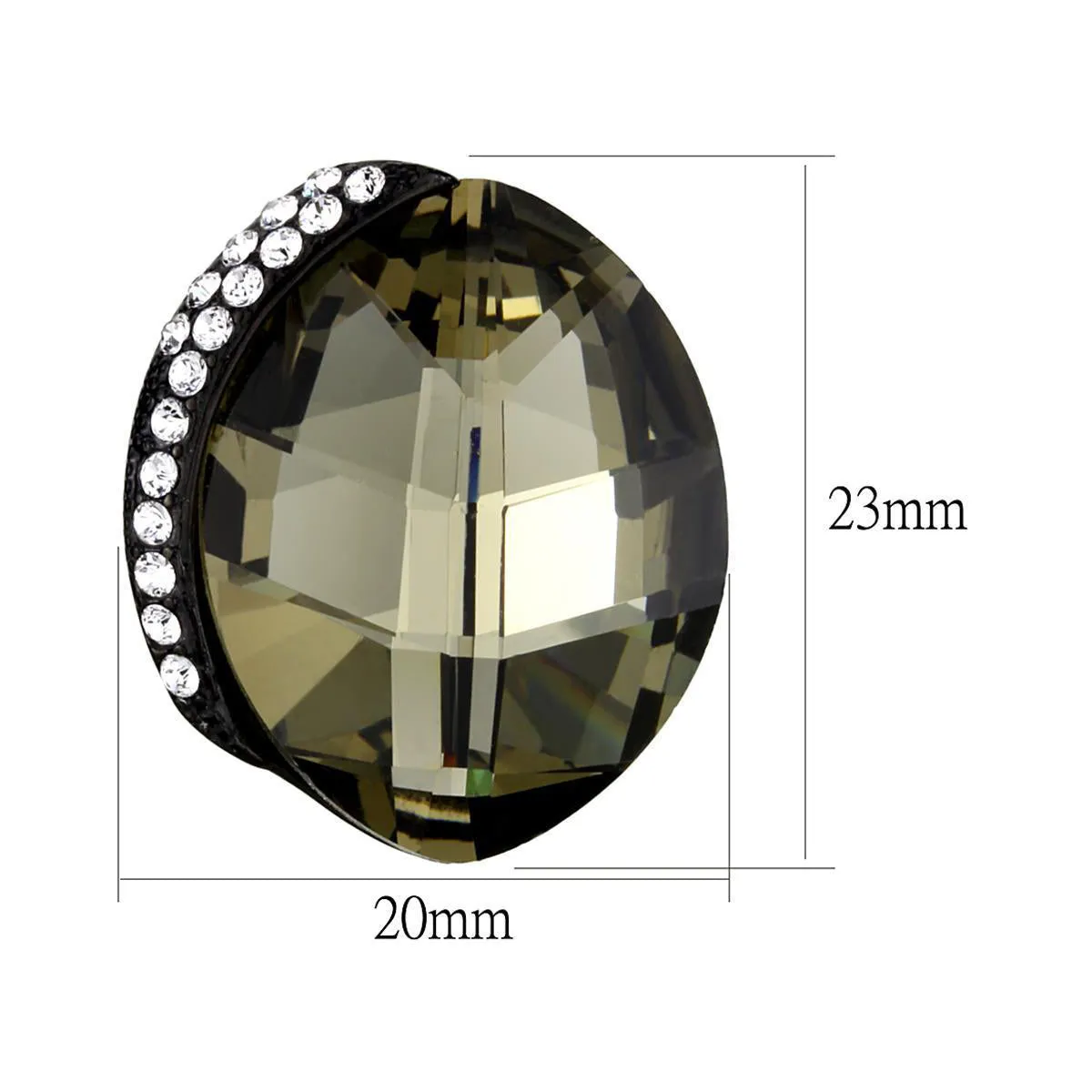 IP Black(Ion Plating) Stainless Steel Earrings with Top Grade Crystal in Black Diamond for Women Black Diamond Stone Color Style TK2377