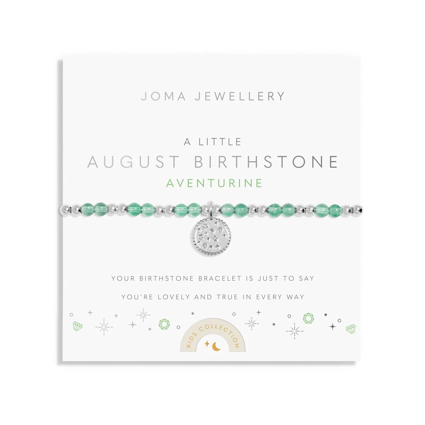 Kids A Little August Birthstone Silver Plated Bracelet C789