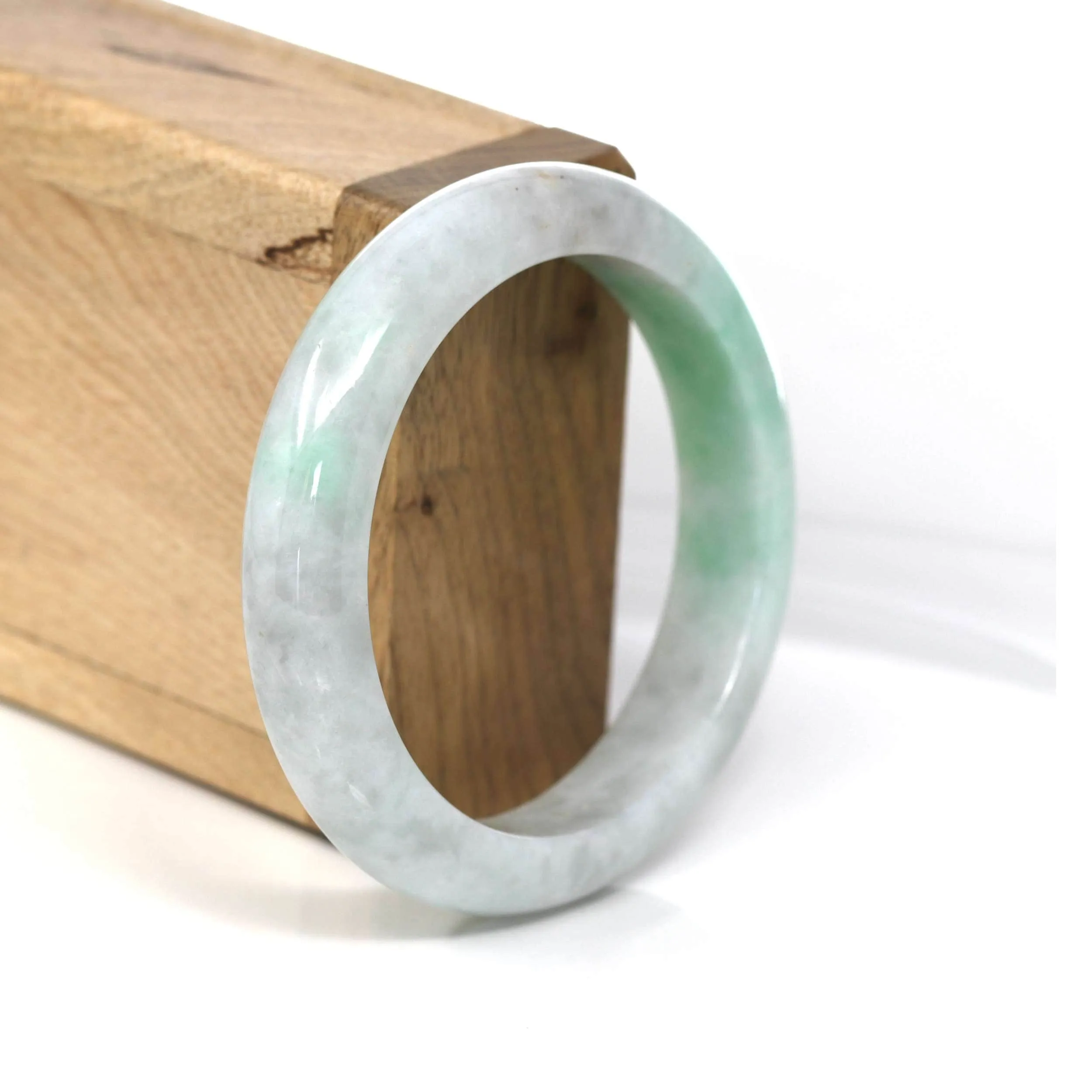 Lavender-Green Natural Burmese Jadeite Jade Bangle ( 55.92 mm )#458