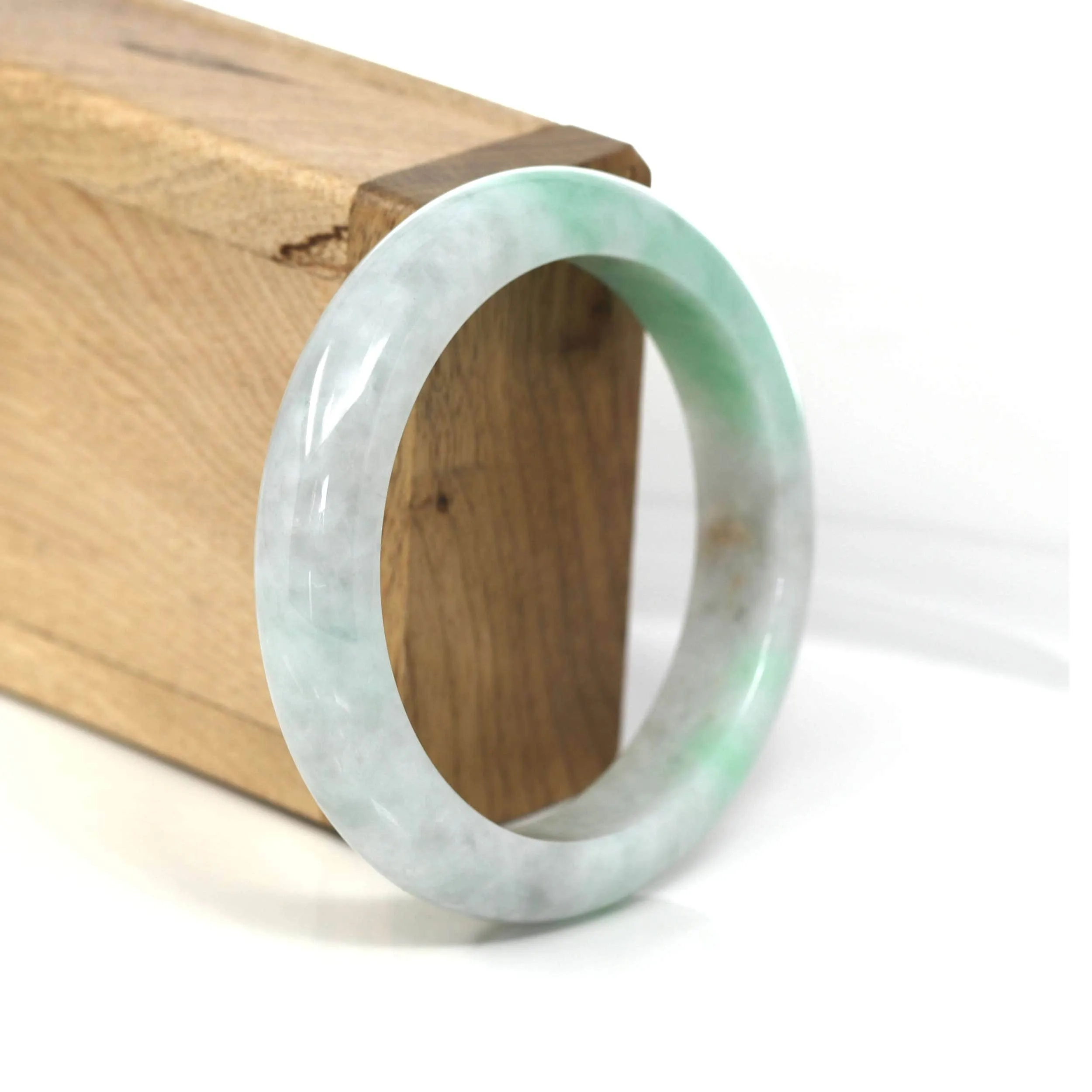 Lavender-Green Natural Burmese Jadeite Jade Bangle ( 55.92 mm )#458