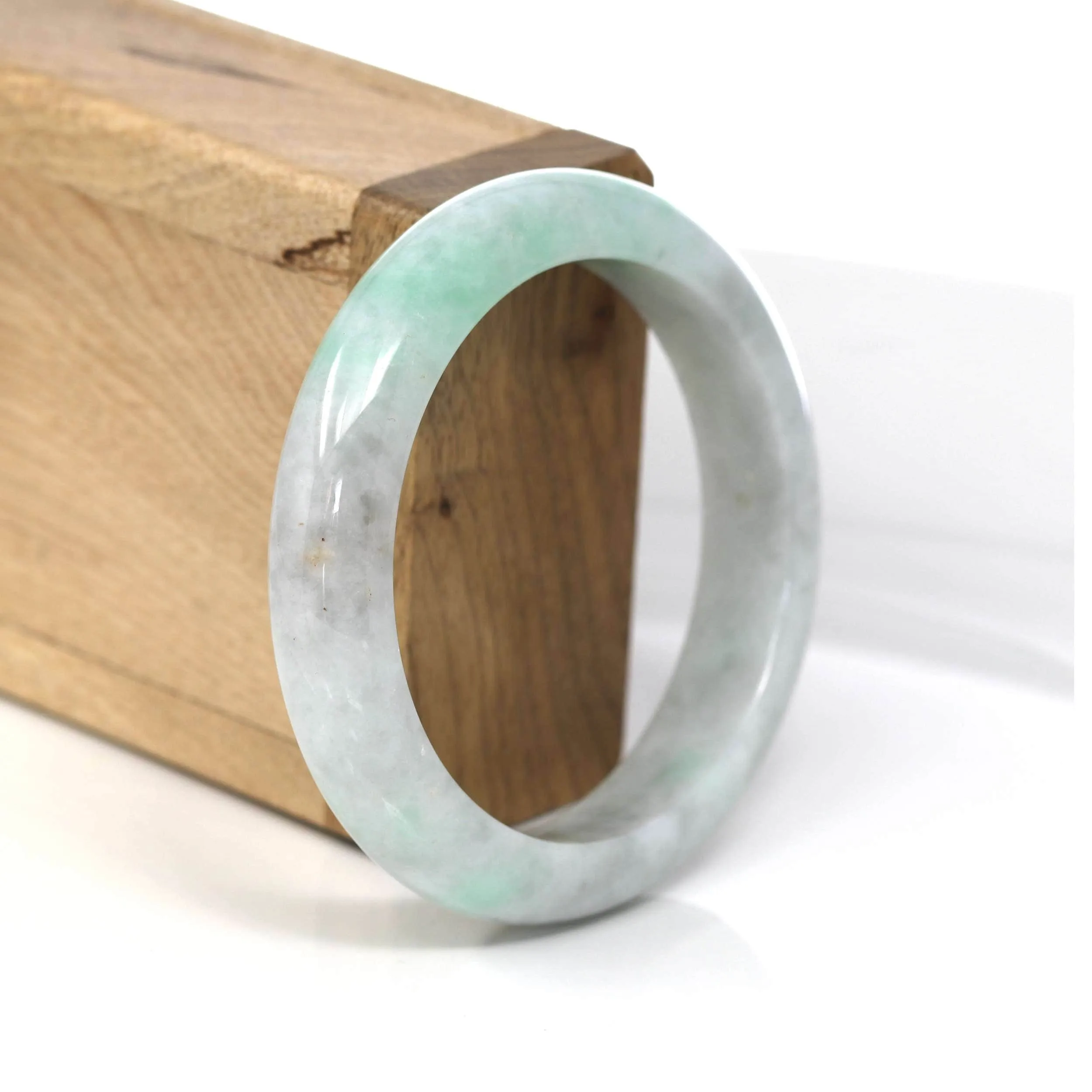 Lavender-Green Natural Burmese Jadeite Jade Bangle ( 55.92 mm )#458