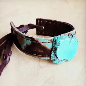 Leather Cuff w/ Turquoise in Santa Fe