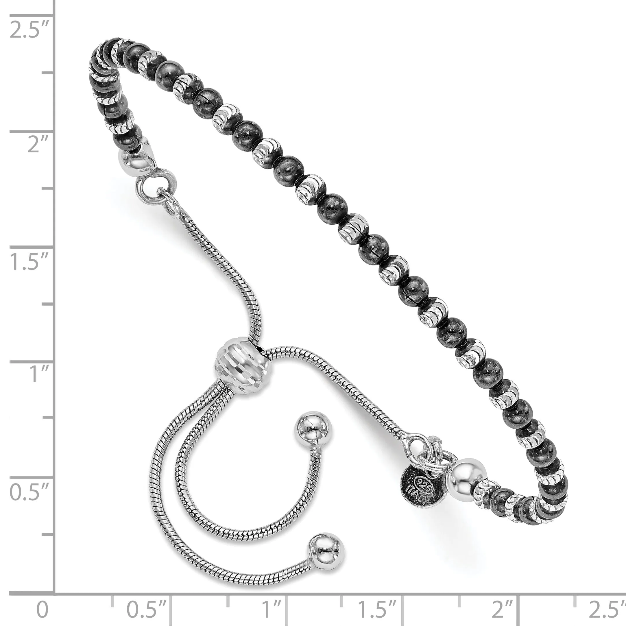 Leslie Silver Ruthenium D.C Adjustable Bracelet