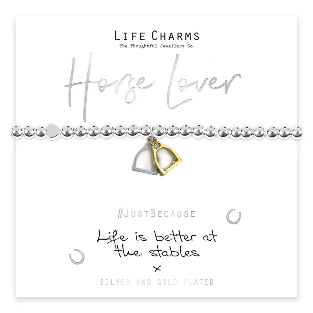 Life Charms Life Is Better At The Stables Stirrups Bracelet