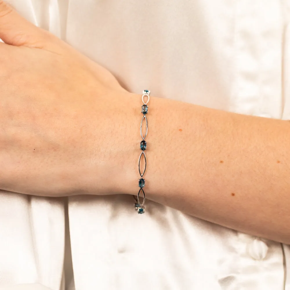 London Blue Topaz Bracelet in Sterling Silver