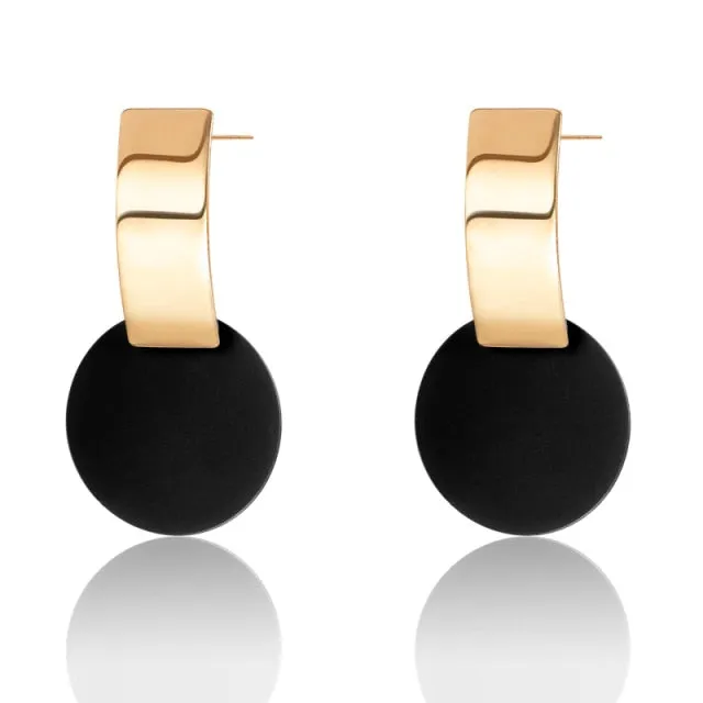 LOVR New Korean Statement Drop Earrings For Women Fashion Vintage Geometric Long Dangle Earrings 2021 kolczyki Female Jewelry