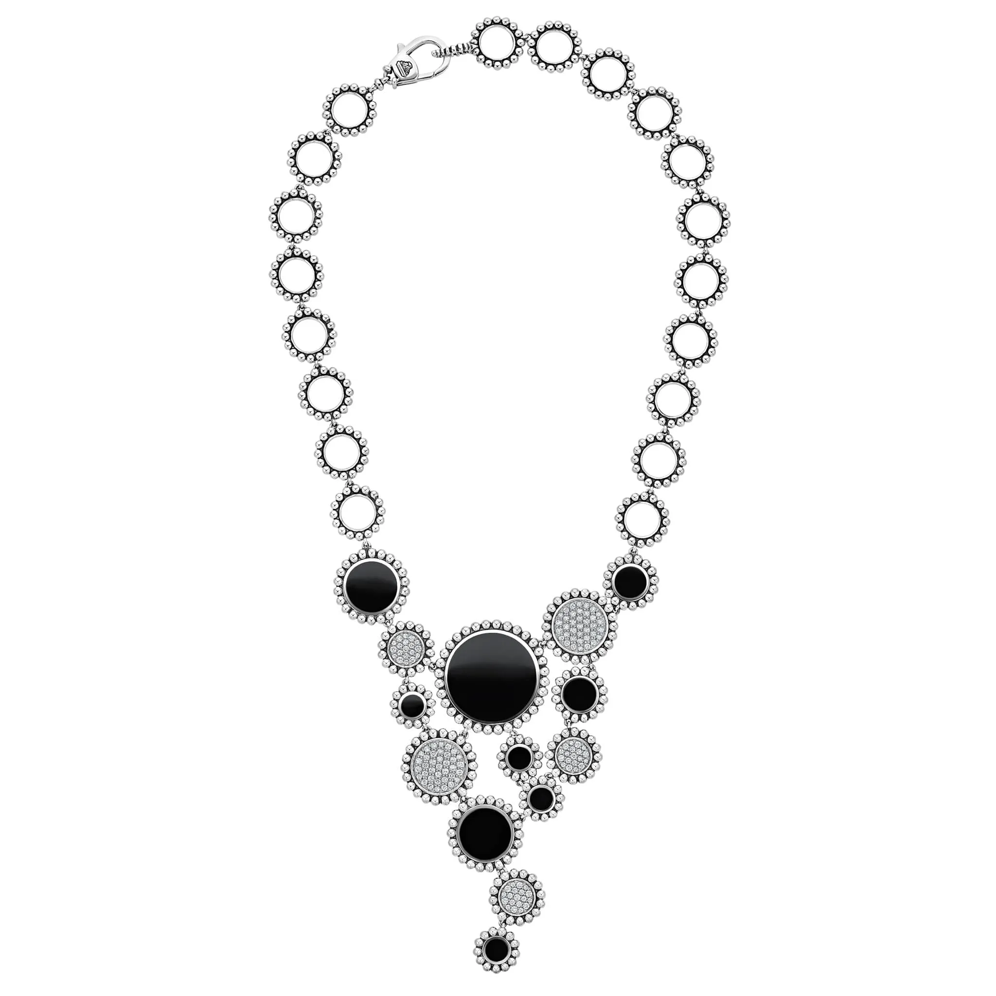 Maya Onyx and Diamond Statement Bib Necklace