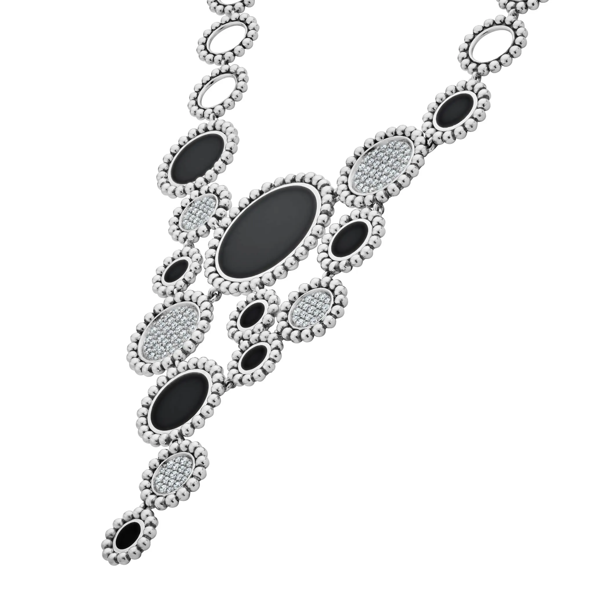 Maya Onyx and Diamond Statement Bib Necklace