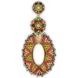 MIGUEL ASES MULTI PINK CORAL SANTORINI HOOP EARRING