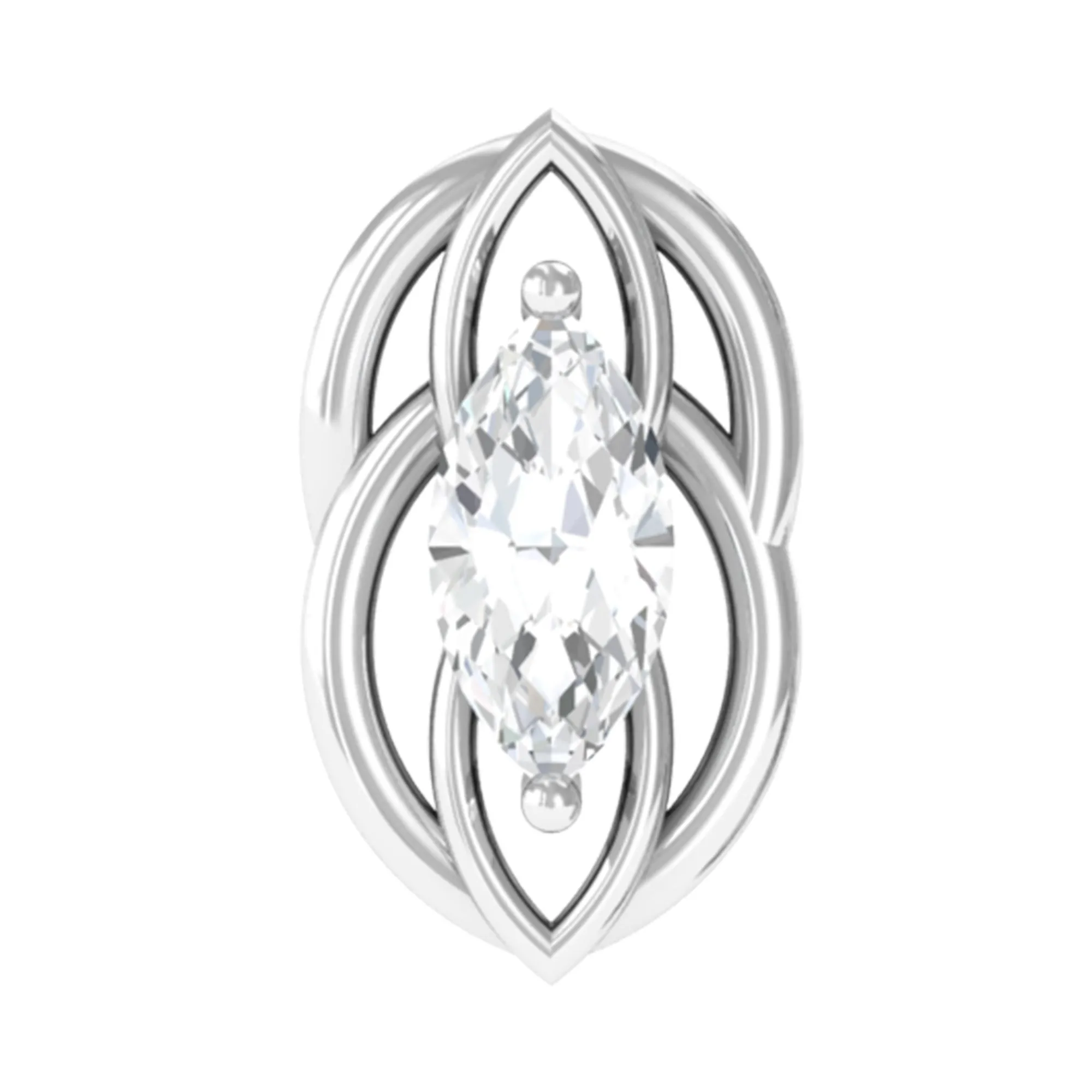 Minimal Marquise Cut Moissanite Gold Cartilage Earring