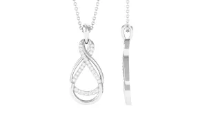 Minimal Moissanite Infinity Pendant in Pave Setting