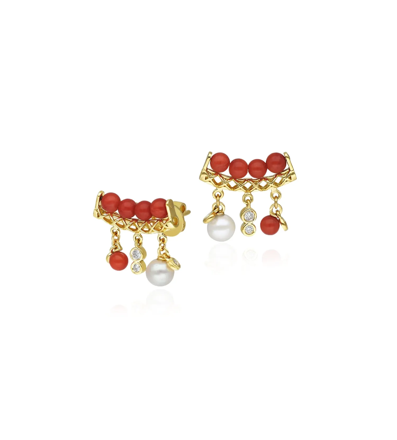 Mira coral earrings