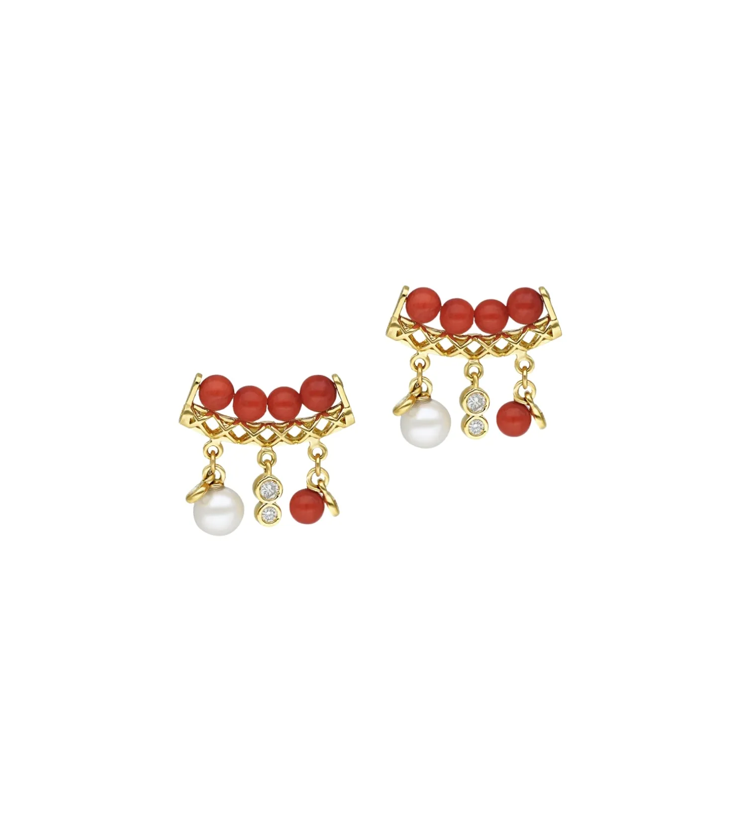 Mira coral earrings