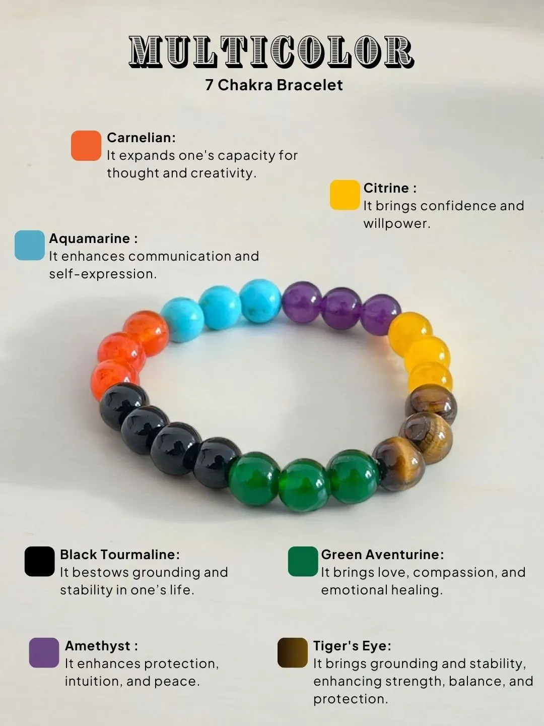 Multicolor 7 Chakra Bracelet