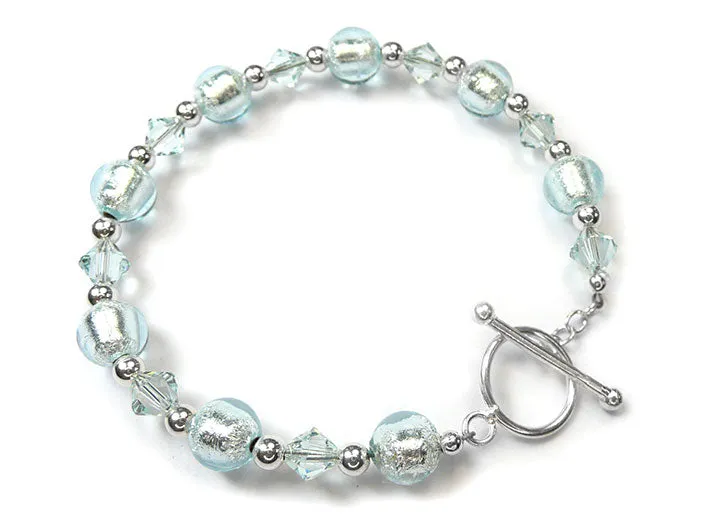 Murano Glass Bracelet - Aquamarine