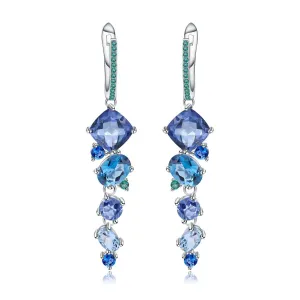 Mystic Quartz and Blue Topaz Drop Earrings