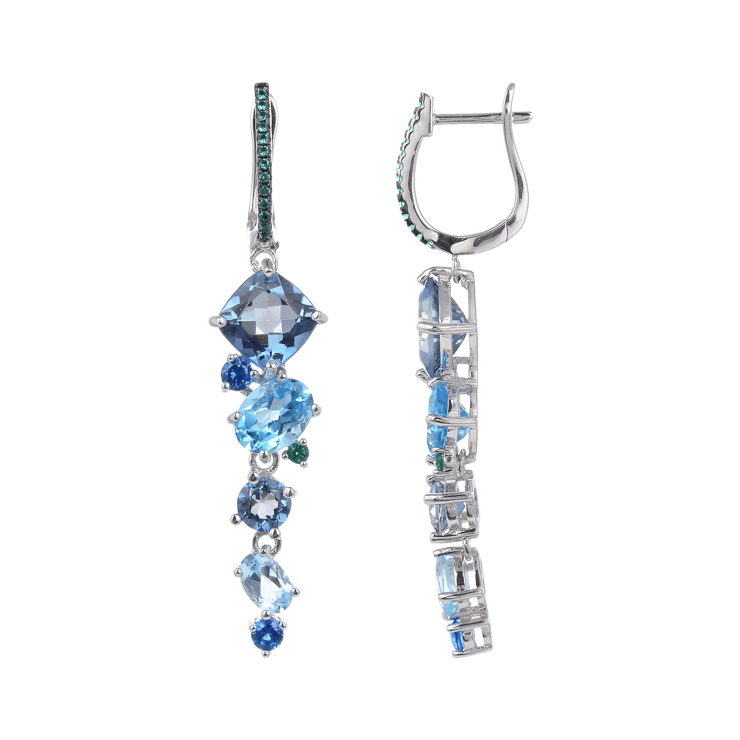 Mystic Quartz and Blue Topaz Drop Earrings