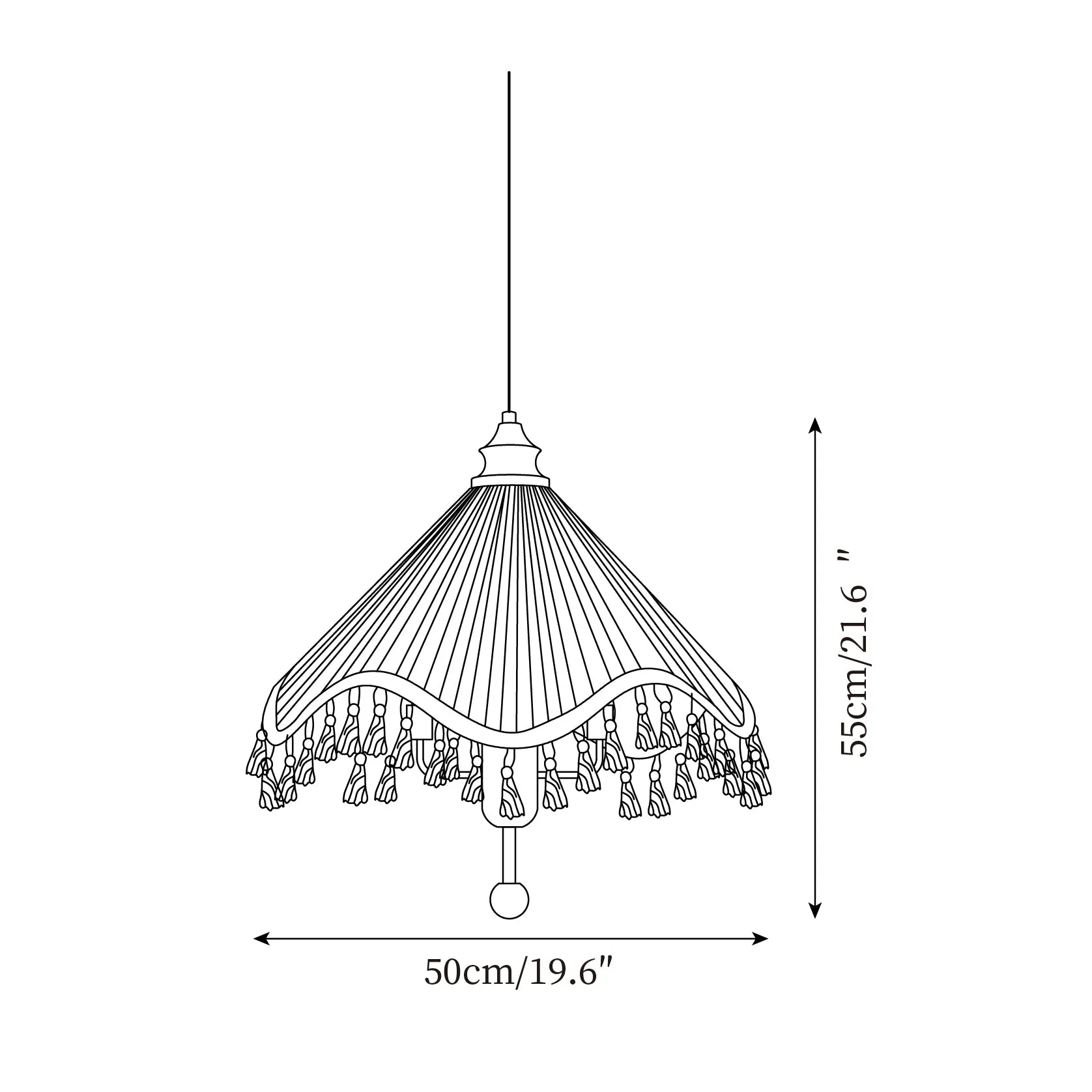 Nadia Pendant Lamp 19.6″- 21.6″