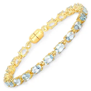 Natural Blue Topaz Tennis Bracelet