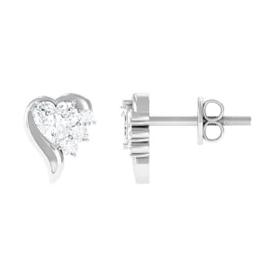 Natural Diamond Heart Shape Stud Earrings