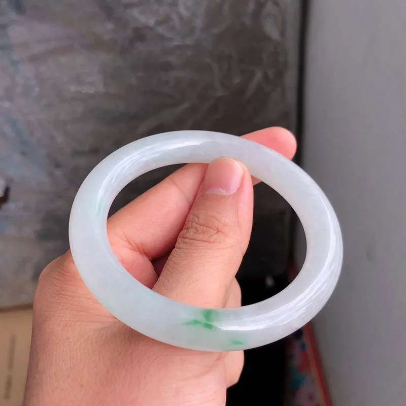 Natural Jade Bangle Jadeite Bangle Internal Diameter 54.5mm NBE074