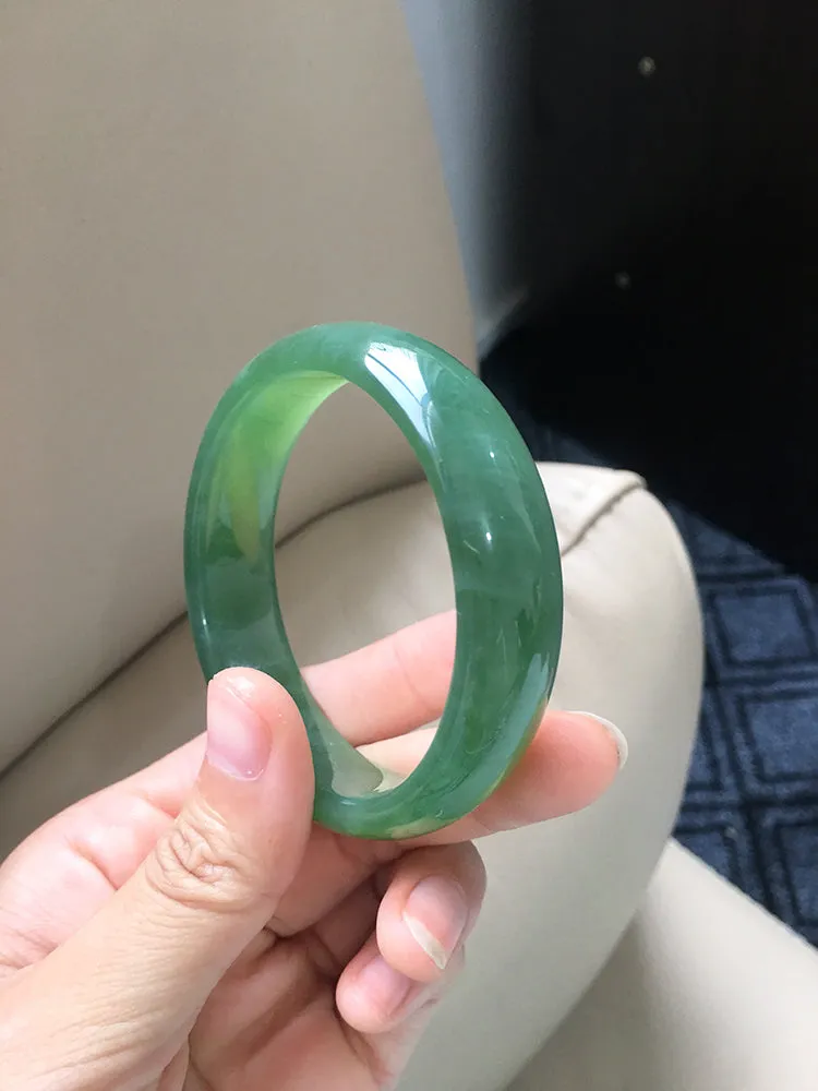 Natural Jade Bangle Nephrite Bangle Internal Diameter 56.1mm NBE030