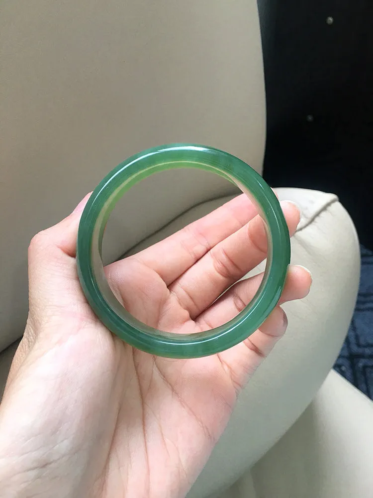 Natural Jade Bangle Nephrite Bangle Internal Diameter 56.1mm NBE030