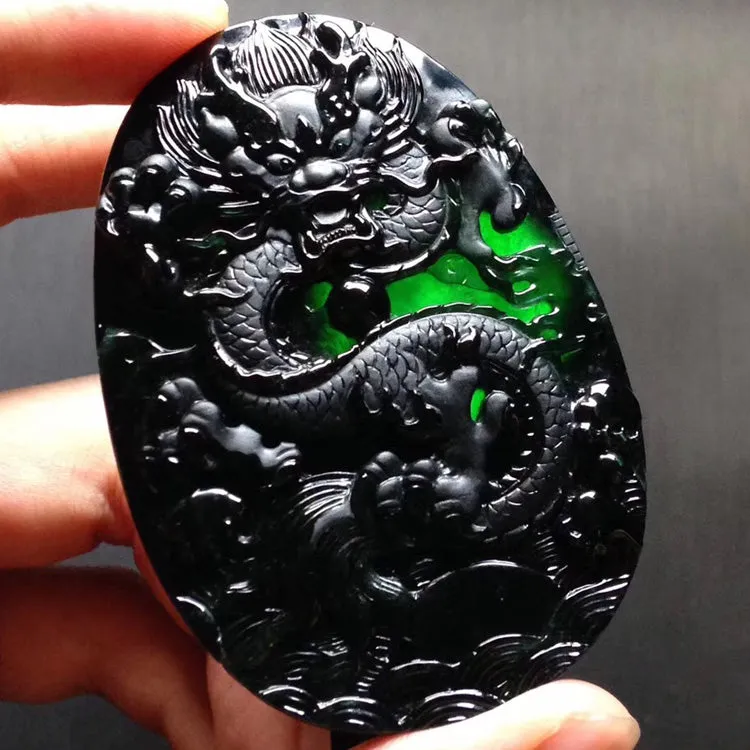 Natural Jade Pendant Jadeite Dragon Pendant PT518