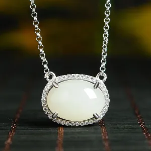 Natural Jade Pendant Nephrite Silver Pendant PT189