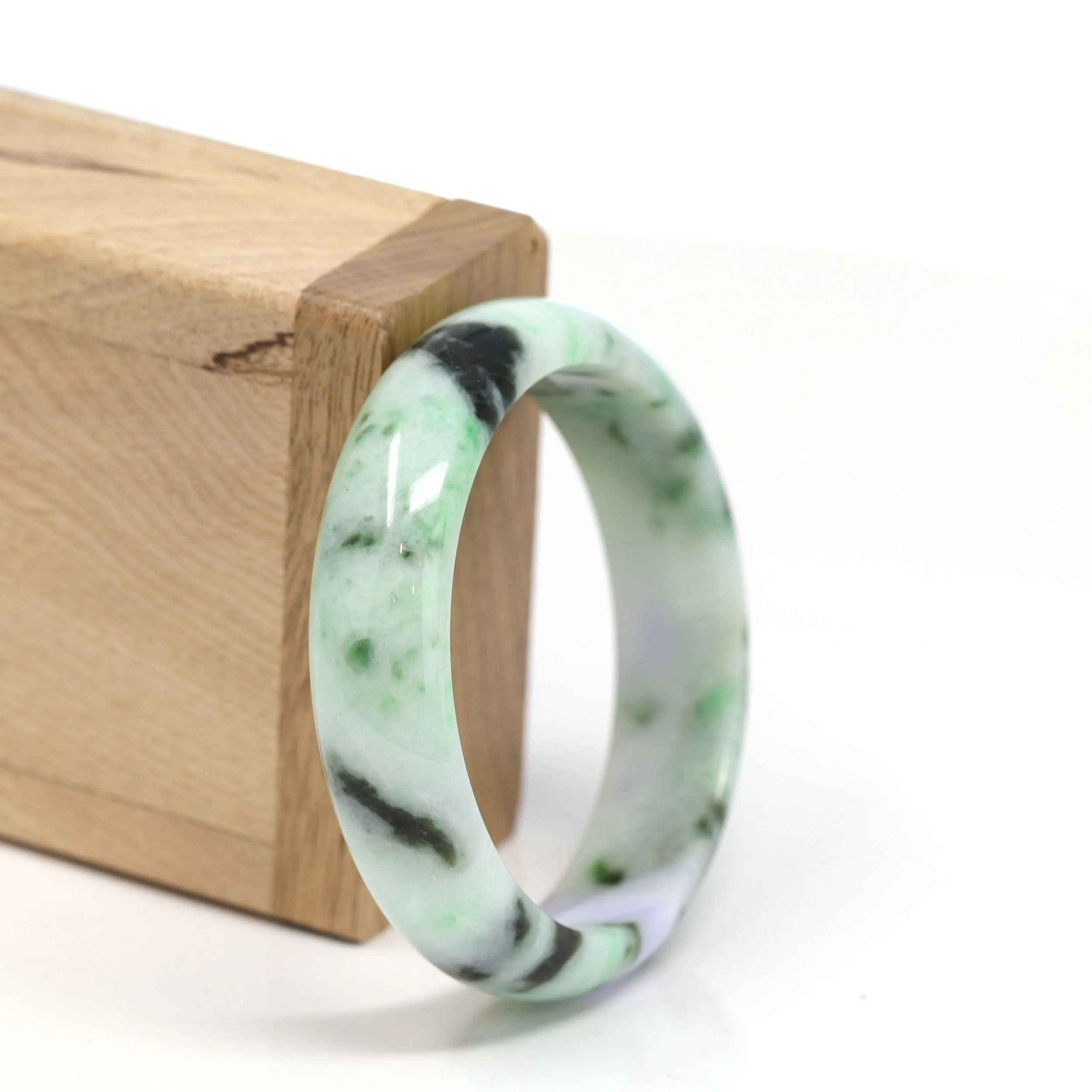 Natural Jadeite Lavender Green Bangle Bracelet (54mm)#SZS1006