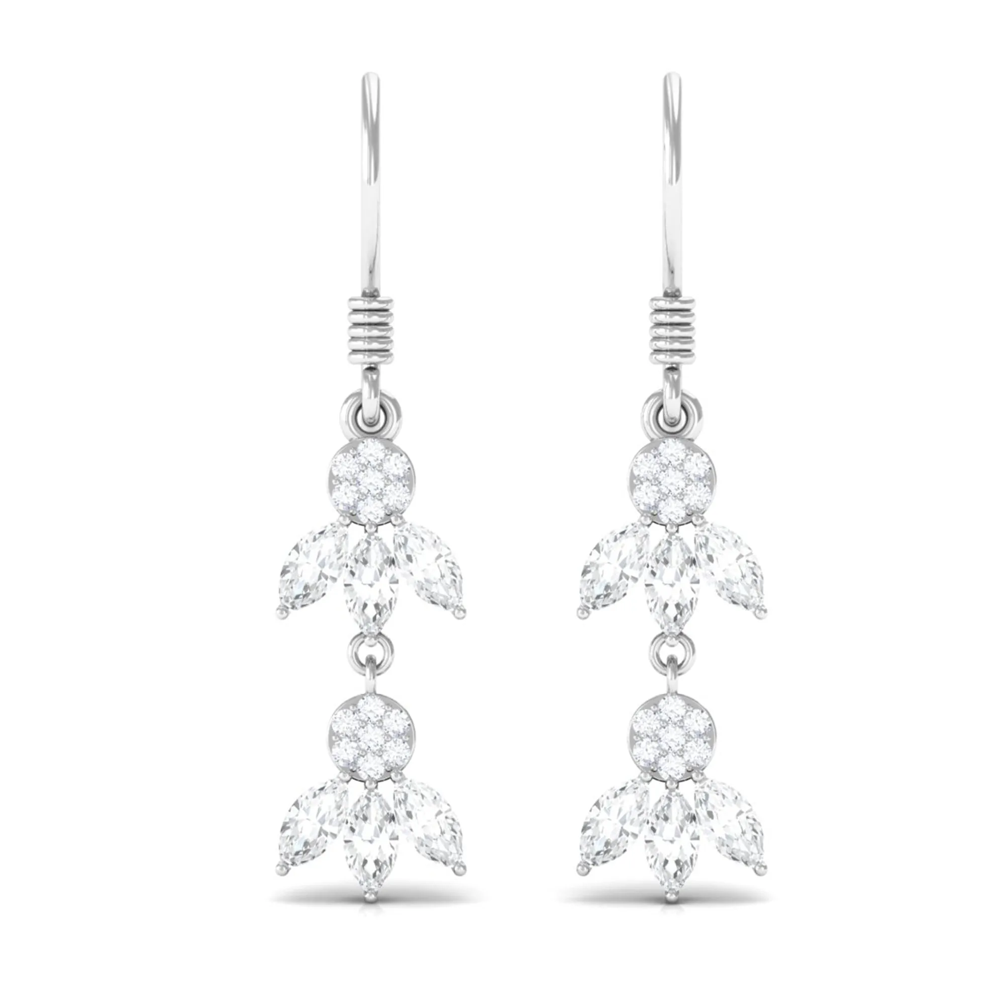 Nature Inspired Moissanite Dangle Earrings