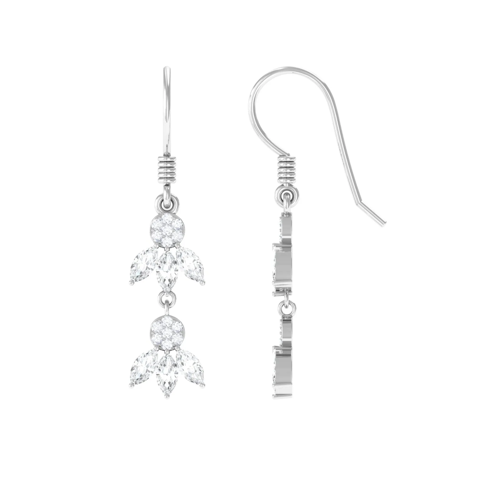 Nature Inspired Moissanite Dangle Earrings